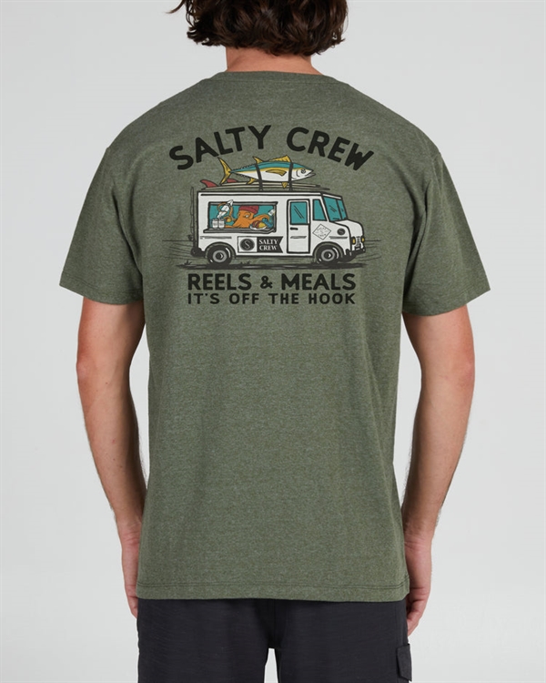 Salty Crew Reels & Meals Premium SS T-Shirt - Forest Heather